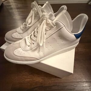 Isabel Marant White and Blue Women's Bryce Sneakers - Like New!